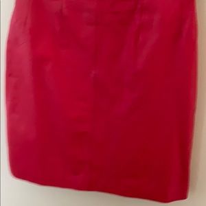 Red leather skirt
